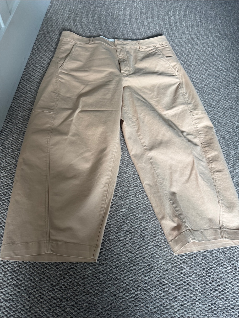 Maeve Barrel Leg Ankle Tan Cotton with stretch Chinos